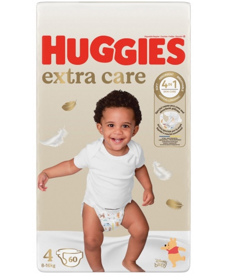Sauskelnės HUGGIES Extra Care, 4 dydis, 8-16 kg, 60 vnt.