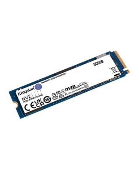 Kingston SSD NV2 500 GB, SSD form factor M.2 2280, SSD interface PCIe 4.0 x4 NVMe, Write speed 2100 MB/s, Read speed 3500 MB/s