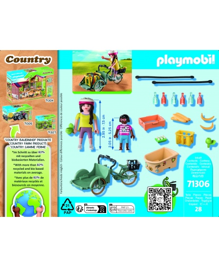 PLAYMOBIL Country "Ūkininkės dviratis su priekaba", 71306