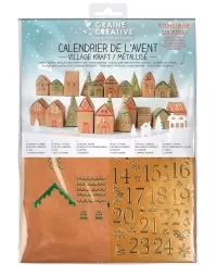 Dėžutės advento kalendoriui GRAINE CREATIVE Kalėdų kaimelis