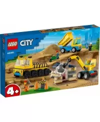 LEGO City "Statybų sunkvežimiai ir kranas", 60391