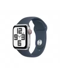 Apple Watch SE GPS + Cellular 40mm Silver Aluminium Case with Storm Blue Sport Band - M/L Apple