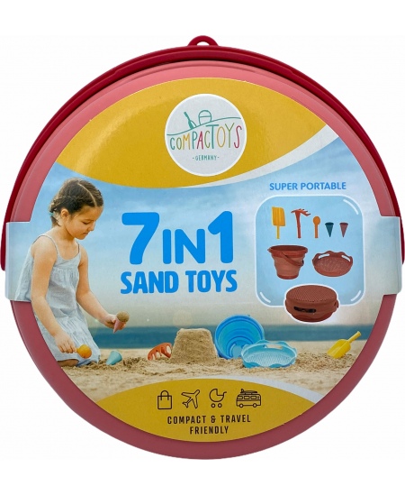 Kibirėlis su smėlio žaislais COMPACTOYS, raudonas