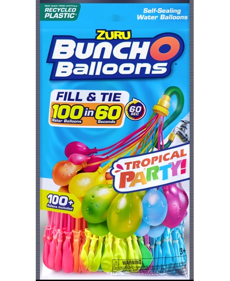 Vandens balionai ZURU BUNCH O BALLOONS „Neoninės spalvos“, 3 ryšuliai