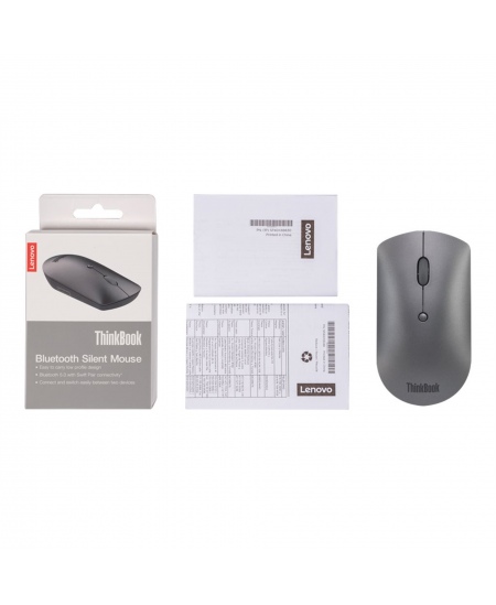 Lenovo ThinkBook Bluetooth Silent Mouse Bluetooth 5.0 Wireless 1 year(s) Iron Grey