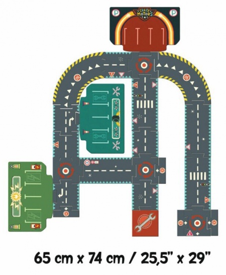 Milžiniška dėlionė-gatvių žiedas DJECO Pašėlę automobiliai