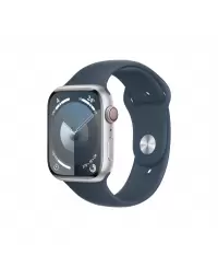Apple Apple Watch Series 9 GPS + Cellular 45mm Silver Aluminium Case with Storm Blue Sport Band - S/M Apple