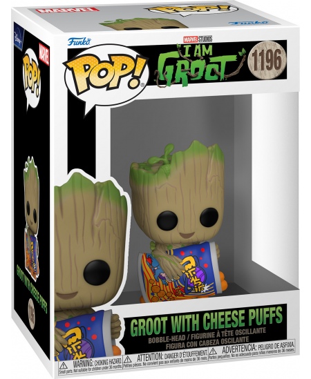 Vinilinė figūrėlė: FUNKO POP! I Am Groot - Groot with cheese puffs, 11,4 cm