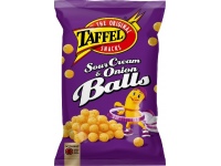 Kukurūzų traškučiai TAFFEL, grietinės ir svogūnų skonio rutuliukai, 165g