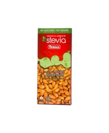 Šokoladas STEVIA, pieniškas su migdolais, 125 g