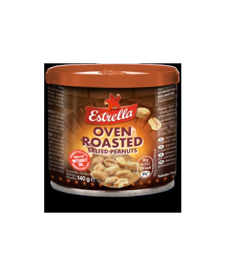 Kepinti žemės riešutai ESTRELLA Oven Roast, su druska, 140 g