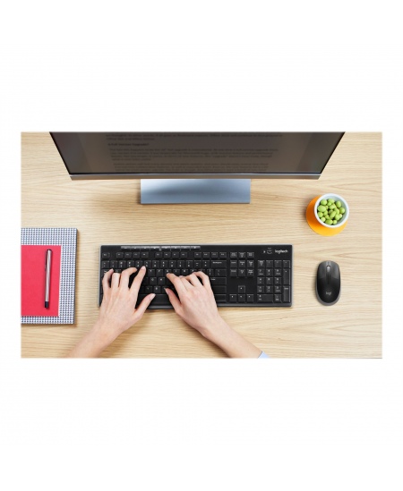 Logitech Full size Mouse M190 Wireless Mid Grey USB