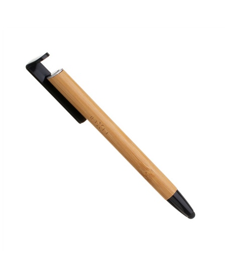 Fixed Pen With Stylus and Stand 3 in 1  Pencil Bamboo Stylus for capacitive displays; Stand for phones and tablets