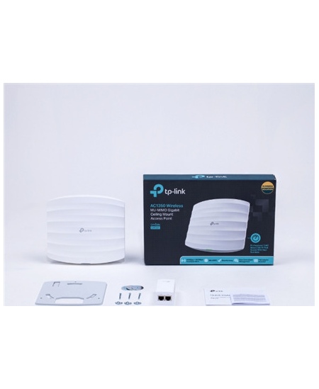 TP-LINK Access Point EAP225 802.11ac 2.4GHz/5GHz 450+867 Mbit/s 10/100/1000 Mbit/s Ethernet LAN (RJ-45) ports 1 MU-MiMO Yes PoE 