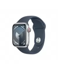 Apple Apple Watch Series 9 GPS + Cellular 41mm Silver Aluminium Case with Storm Blue Sport Band - M/L Apple Water-resistant, Du
