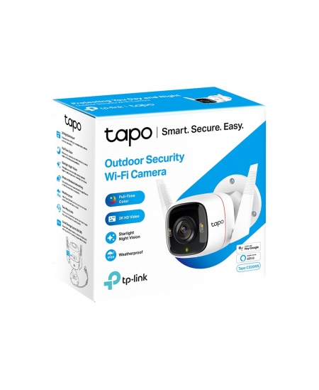 TP-Link Tapo C320WS Outdoor Security Wi-Fi Camera TP-LINK Outdoor Security Wi-Fi Camera C320WS Bullet 4 MP 3.89 mm IP66 H.264  M