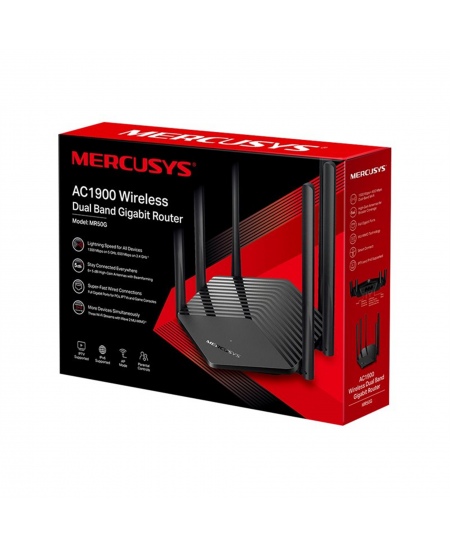 Mercusys AC1900 Wireless Dual Band Gigabit Router MR50G 802.11ac 600+1300 Mbit/s 10/100/1000 Mbit/s Ethernet LAN (RJ-45) ports 2