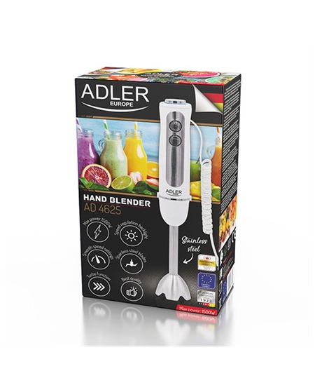 Adler Hand blender AD 4625w Hand Blender 1500 W Number of speeds 5 Turbo mode White