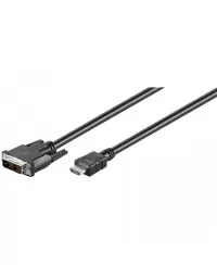 Goobay DVI-D/HDMI cable, nickel plated Black 2 m