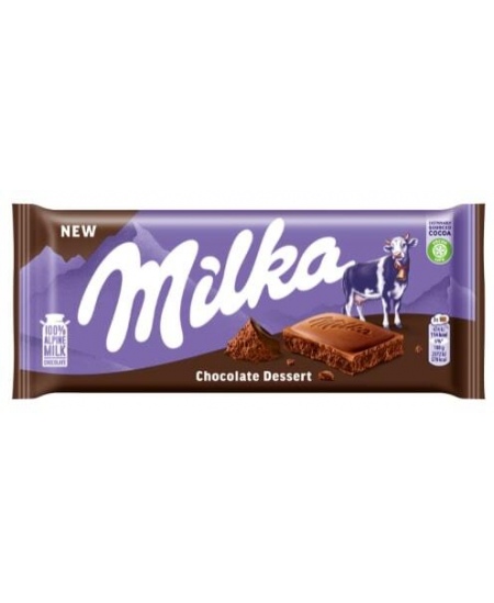 Pieninis šokoladas MILKA, iš Alpių pieno, su puriu kakaviniu įdaru (45%), 100 g