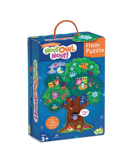 Grindų dėlionė MindWare „Hoot Owl Hoot Floor Puzzle“