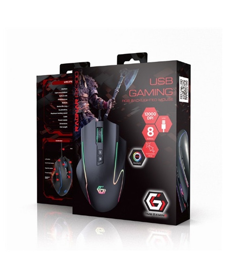 Gembird USB gaming RGB backlighted mouse MUSG-RAGNAR-RX300 Optical mouse Black