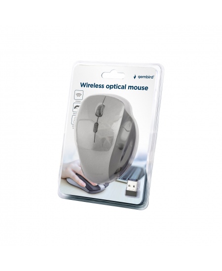 Gembird Wireless Optical mouse MUSW-6B-02-BG USB Optical mouse Black-Spacegrey