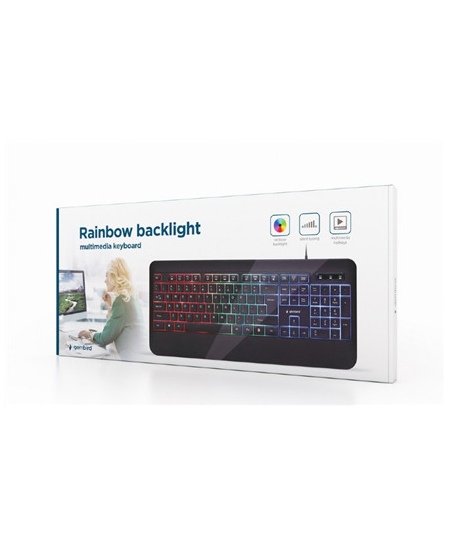 Gembird Multimedia Keyboard KB-UML-03 Multimedia Wired US Black