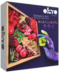 Kūrybinis 3D lipdymo ir spalvinimo rinkinys OKTO Succulents "Aistra", 21x21 cm