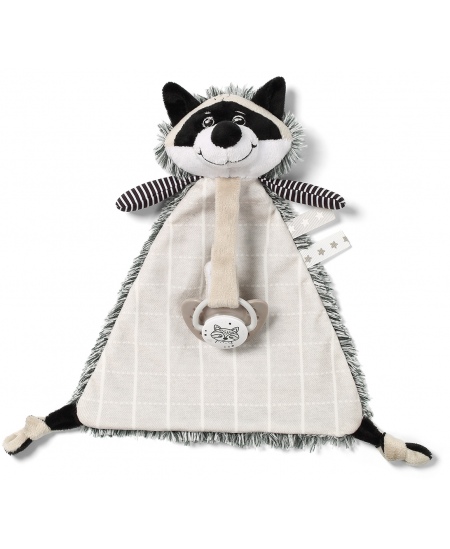 BabyOno minkštas žaislas - migdukas su čiulptuko laikikliu, RACOON ROCKY, 747