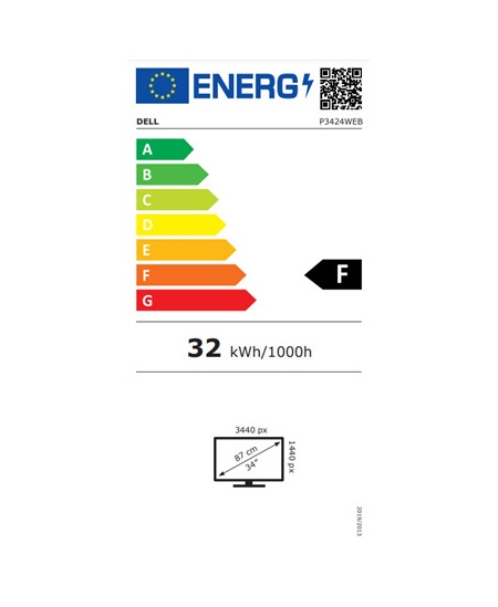 Dell | Monitor | P3424WEB | 34 " | IPS | 21:9 | 5 ms | 300 cd/m² | HDMI ports quantity 1 | 60 Hz