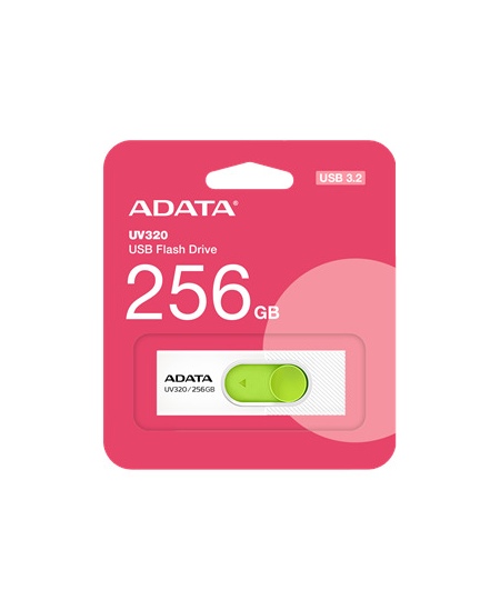 ADATA | USB Flash Drive | UV320 | 256 GB | USB 3.2 Gen1 | White/Green