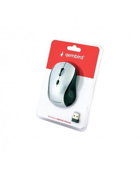 Gembird | Optical Mouse | MUSW-4B-02-BS | Wireless | USB | Black/silver