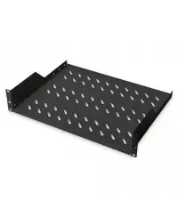 Digitus | 2U Fixed Shelf for Racks | DN-19 TRAY-2-SW | Black | Perfect for storage of components which are not 483 mm (19”) su