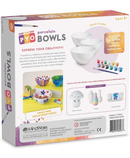 Kūrybinis rinkinys MindWare „Paint Your Own Porcelain Bowls“