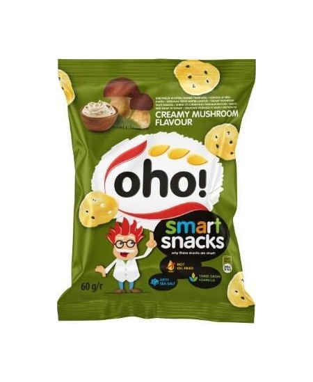 Traškučiai OHO, grietinėlės ir grybų skonio, 60 g