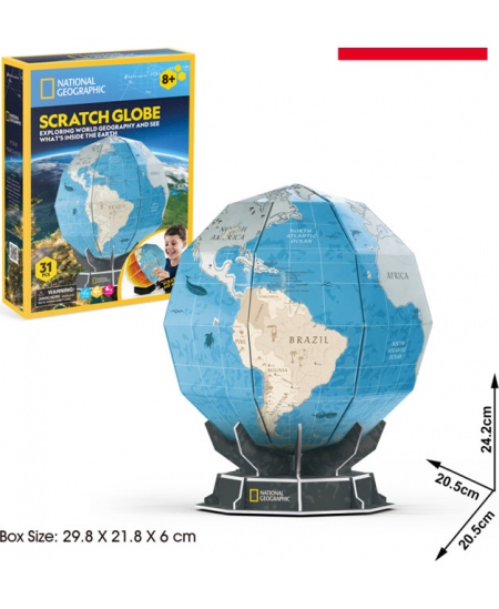 3D dėlionė CUBICFUN „Scratch Globe"