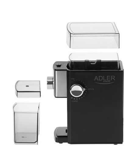 Adler | AD 4448 | Coffee Grinder | 300 W | Coffee beans capacity 250 g | Number of cups 12 per container pc(s) | Black