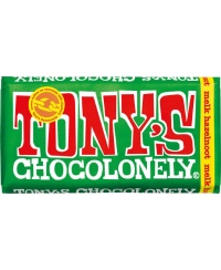 Pieniškas šokoladas TONY'S, 32%, su lazdyno riešutais, 180g