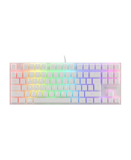 Genesis THOR 303 TKL Gaming keyboard, RGB LED light, US, White, Wired, Brown Switch