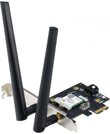 Asus AX1800 Dual-Band Bluetooth 5.2 PCIe Wi-Fi Adapter PCE-AX1800 802.11ax, 574+1201 Mbit/s, MU-MiMO Yes, No mobile broadband, A