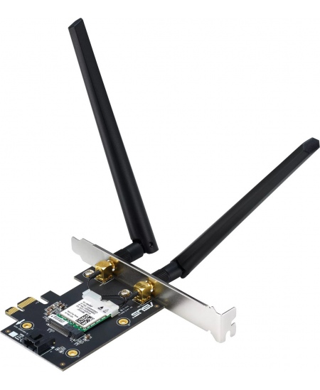 Asus AX1800 Dual-Band Bluetooth 5.2 PCIe Wi-Fi Adapter PCE-AX1800 802.11ax, 574+1201 Mbit/s, MU-MiMO Yes, No mobile broadband, A