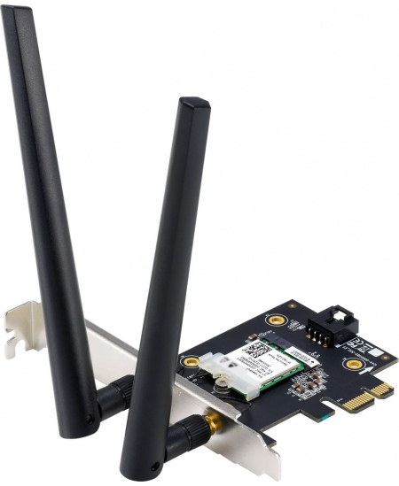 Asus AX1800 Dual-Band Bluetooth 5.2 PCIe Wi-Fi Adapter PCE-AX1800 802.11ax, 574+1201 Mbit/s, MU-MiMO Yes, No mobile broadband, A