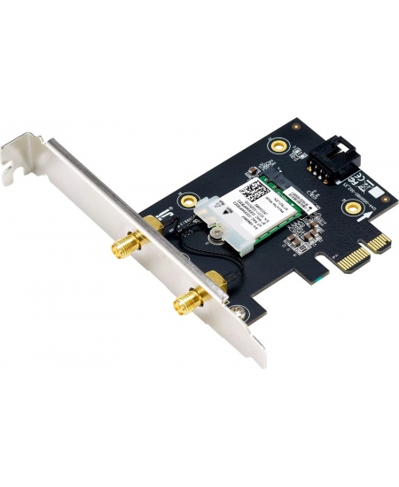 Asus AX1800 Dual-Band Bluetooth 5.2 PCIe Wi-Fi Adapter PCE-AX1800 802.11ax, 574+1201 Mbit/s, MU-MiMO Yes, No mobile broadband, A