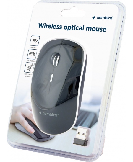 Gembird Silent Wireless Optical Mouse MUSW-4BS-01 USB, Black