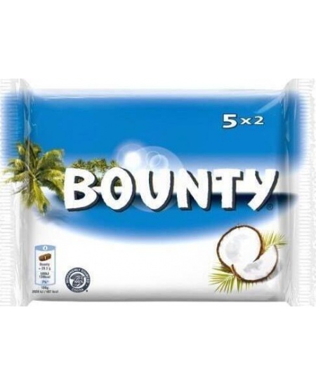 Pieninis šokoladinis batonėlis BOUNTY su švelniu kokosų įdaru, 5 x ( 2 x 28,5 g )