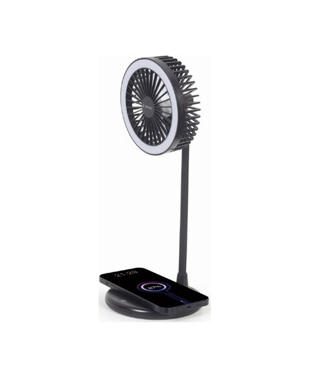 Gembird | TA-WPC10-LEDFAN-01 Desktop Fan With Lamp And Wireless Charger | N/A | Phone or tablet with built-in Qi wireless chargi