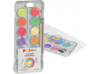 Akvarelė PRIMO, metalizuotų ir fluorescencinių spalvų, su teptuku, 12 spalvų