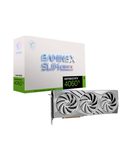 MSI | GeForce RTX 4060 Ti GAMING X SLIM WHITE | NVIDIA | 16 GB | GeForce RTX 4060 Ti | GDDR6 | HDMI ports quantity 1 | PCI Expre