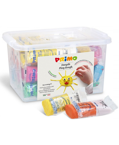 Modelinas be glitimo PRIMO, 24 vnt. po 100 g, 5 spalvų